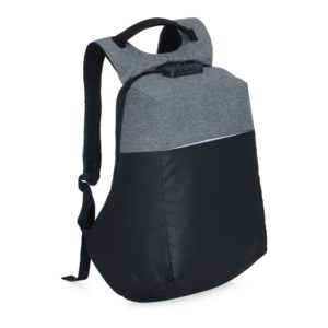 Mochila de Poliester Anti-Furto USB com Segredo
