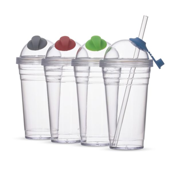 Copo PLÁSTICO 480ml com Canudo