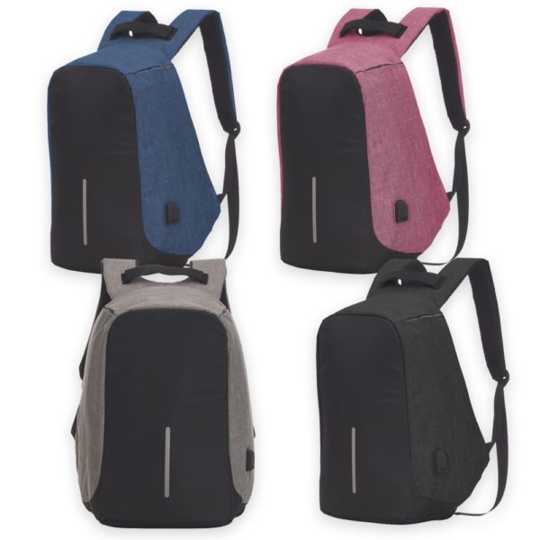 Mochila Poliester Anti-Furto USB