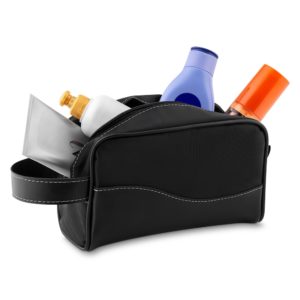 necessaire de Couro Sintético e Nylon