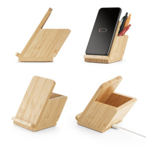 Carregador wireless em Bambú LEAVITT II
