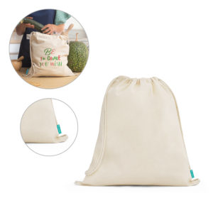 Sacola tipo mochila em algodão NAMPULA