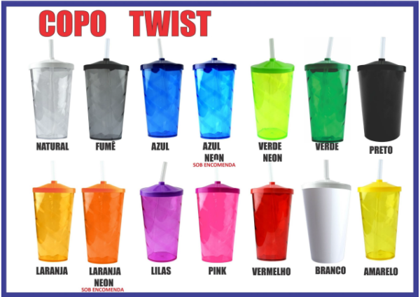 COPO TWIST 550 ML COM TAMPA E CANUDO - Image 5