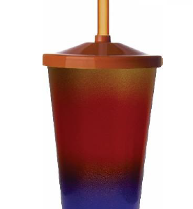 COPO LISO 550 ML COM TAMPA E CANUDO – JATEADO 3 CORES
